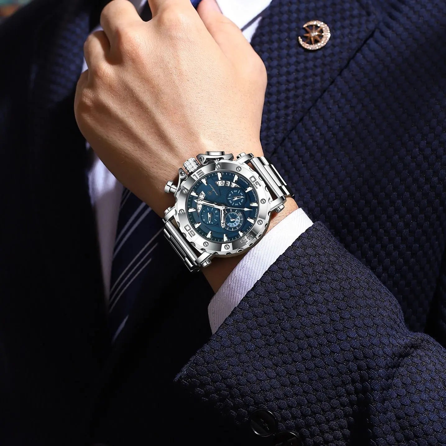 Luxury Watch for Men Calendar Luminous Waterproof Man Clock Male Chronograph Stainless Steel Men'S Quartz Watches Reloj