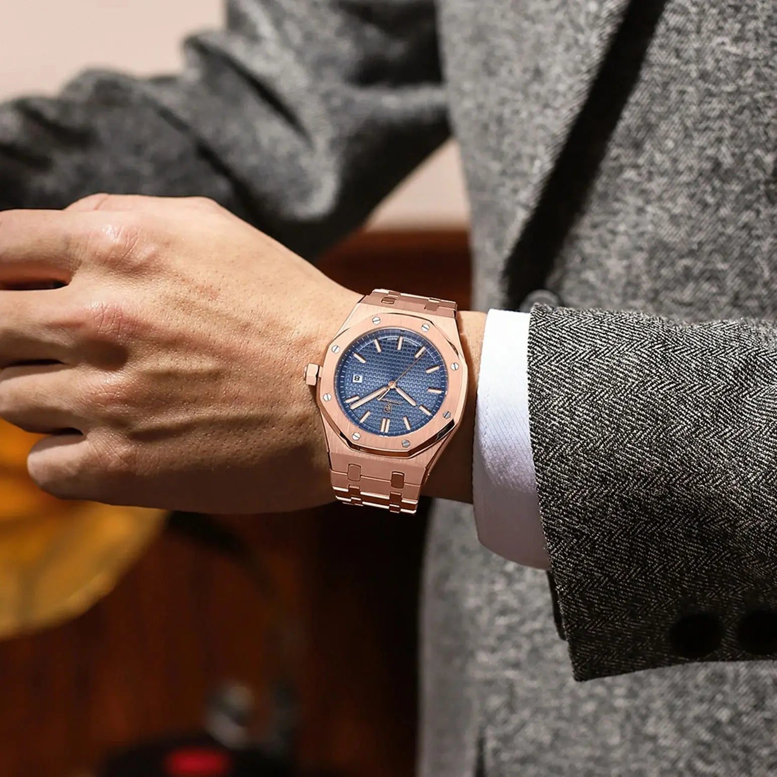 Luxury Business Man Wristwatch Waterproof Luminous Date Men Watch Stainless Steel Fashion Quartz Watches for Men Reloj