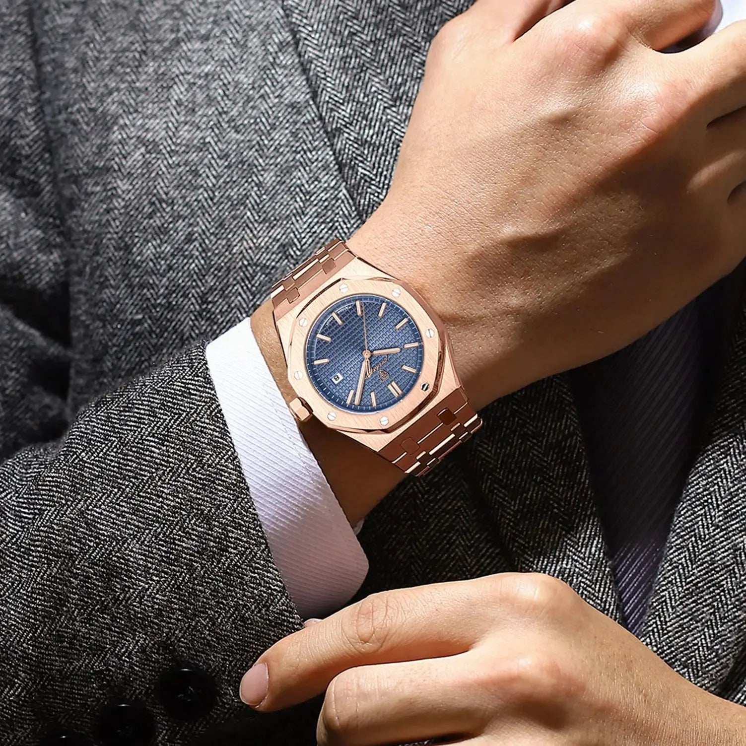 Luxury Business Man Wristwatch Waterproof Luminous Date Men Watch Stainless Steel Fashion Quartz Watches for Men Reloj